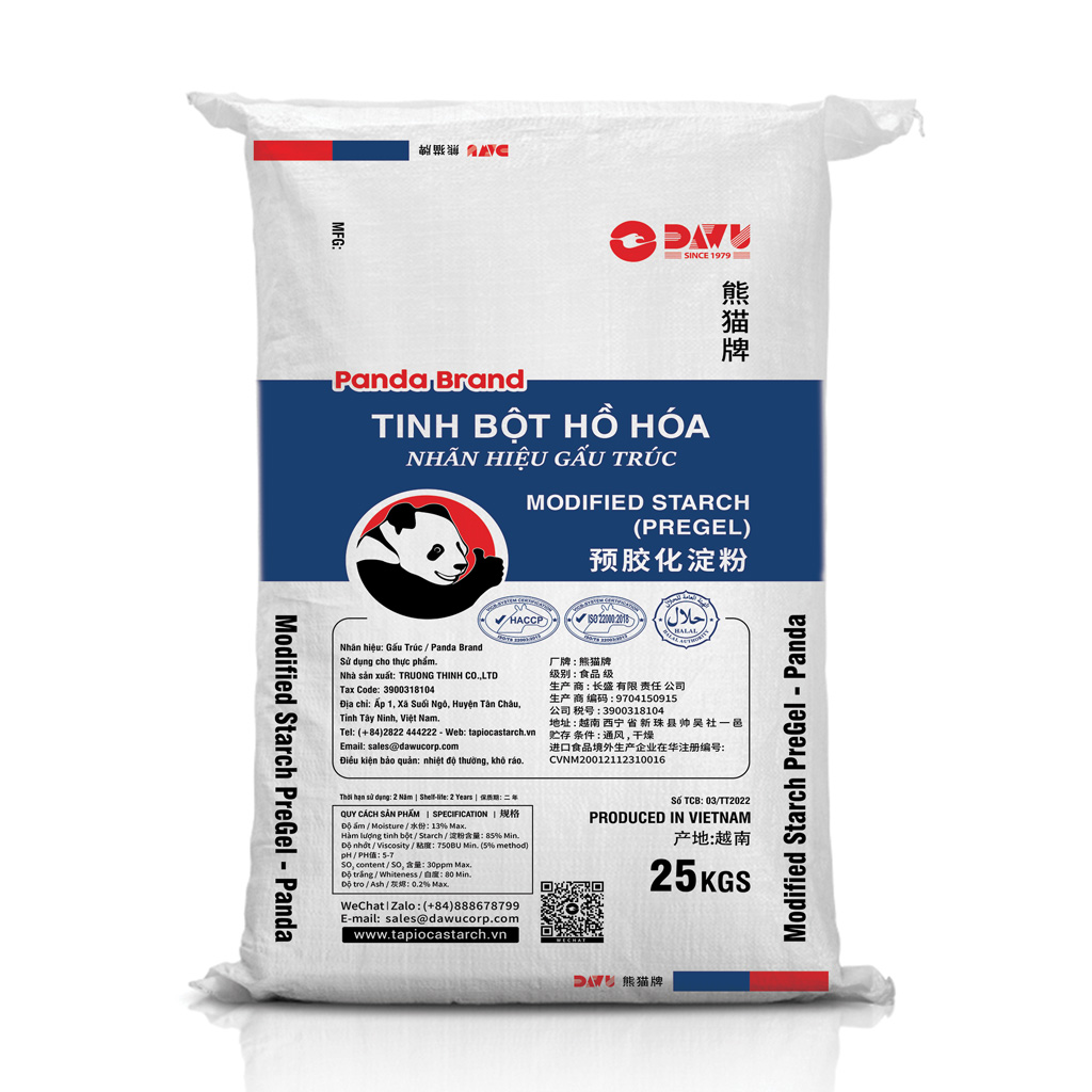 Tinh Bột Biến Tính - Modified Starch Pregel - Nhãn hiệu Gấu Trúc - Dawu